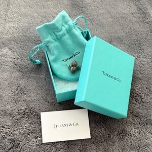 Tiffany & Co. Knot Earrings with Blue Box and Pouch Set